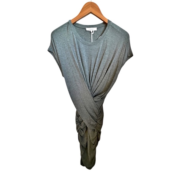 NWT Frame Shirred Muscle Dress Casual Jersey Grey Size Small - Picture 2 of 6